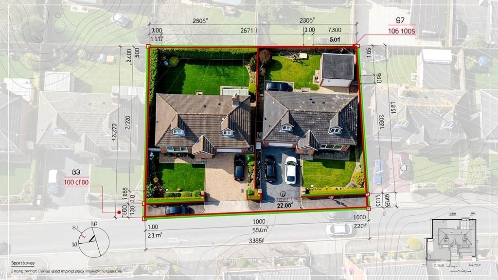 Topographical land survey showing contour lines and natural features
