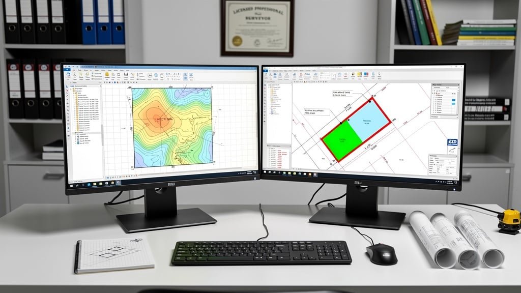 CAD drawing and topographic maps